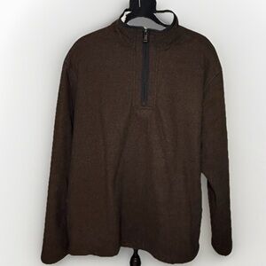 Orvis Men’s XL Brown Quarter Zip Fleece Lined Pullover